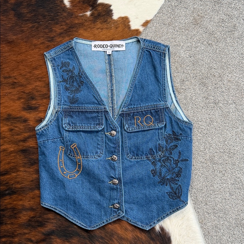 Rodeo Quincy Women's Denim Vest - Blue - Picture 2 of 3